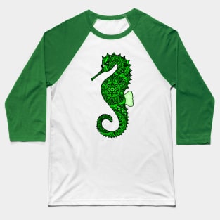 Seahorse (green) Baseball T-Shirt